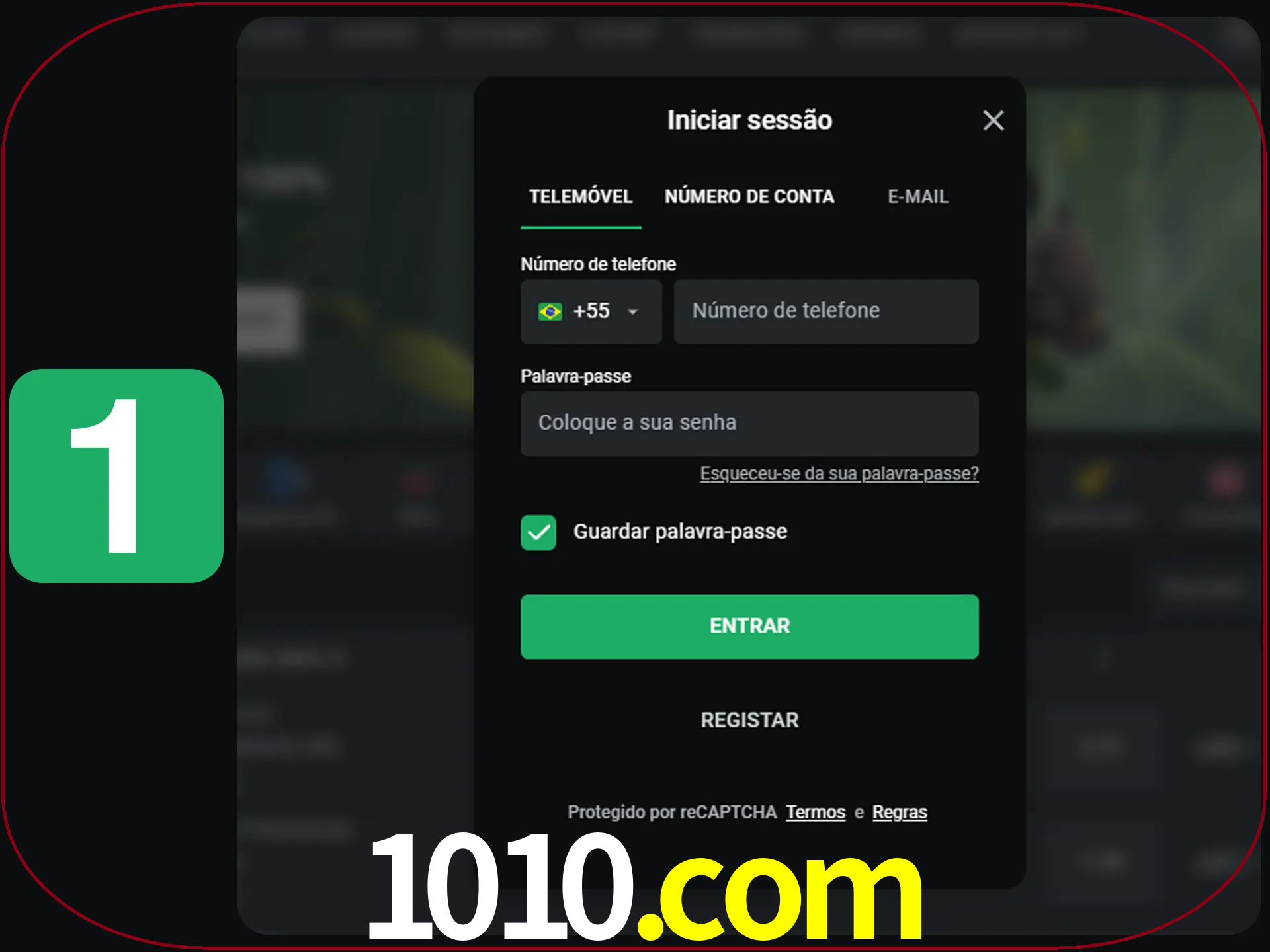 Clique no botão Entrar.